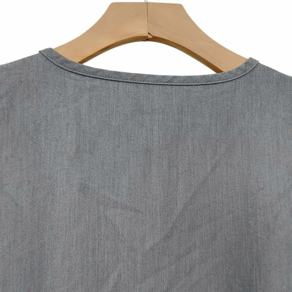 Figs Leon Three-Pocket Scrub Top Mens XL Gray Short Sleeve Utility Uniform Work